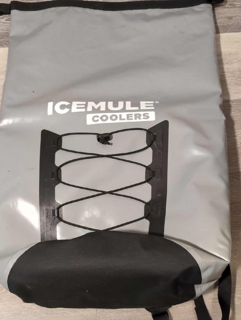 Icemule Gray Roll-Top Cooler Backpack